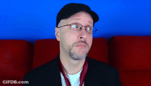 A Man Wearing Glasses And A Hat Looks Up At Something GIF