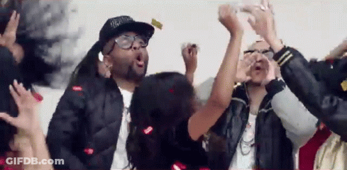 A Man Wearing Glasses And A Hat That Says ' Supreme ' On It GIF