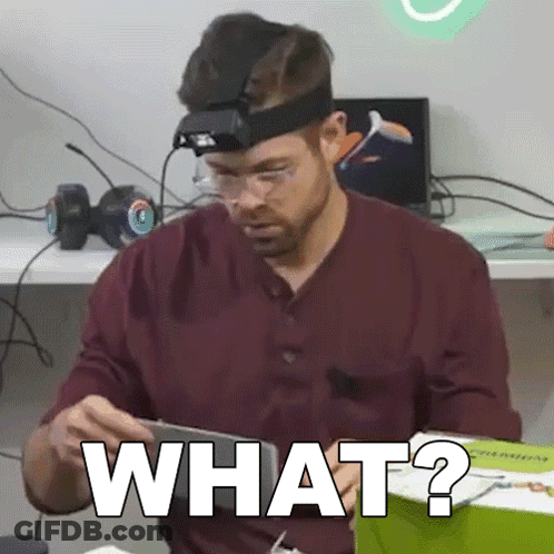 Man With Glasses And Head Light Says What GIF