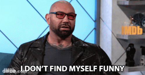 A Man Wearing Glasses And A Leather Jacket Says I Don 'T Find Myself Funny GIF