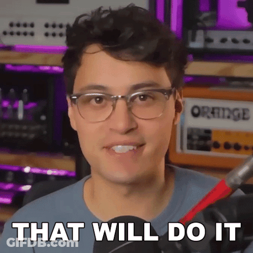 A Man Wearing Glasses And A Microphone Says That Will Do It GIF