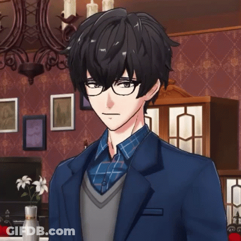 A Man Wearing Glasses And A Plaid Shirt Stands In A Living Room GIF