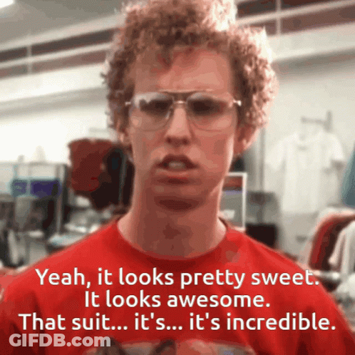 A Man Wearing Glasses And A Red Shirt Says Yeah It Looks Pretty Sweet GIF
