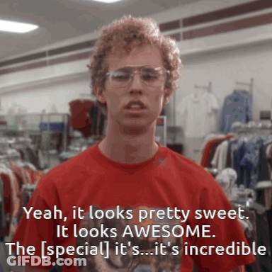 A Man Wearing Glasses And A Red Shirt Says Yeah It Looks Pretty Sweet GIF