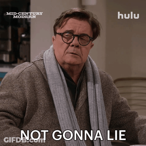 A Man Wearing Glasses And A Scarf Says Not Gonna Lie GIF