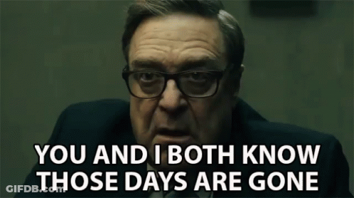 A Man Wearing Glasses And A Suit Is Talking To Someone And Saying `` You And I Both Know Those Days Are Gone '' GIF
