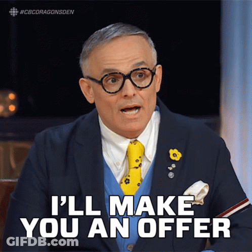 A Man Wearing Glasses And A Suit Says I 'Ll Make You An Offer GIF