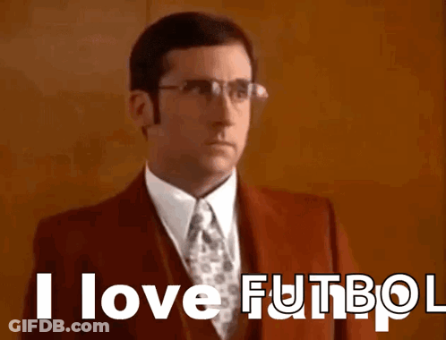 A Man Wearing Glasses And A Suit Says I Love Futbol GIF