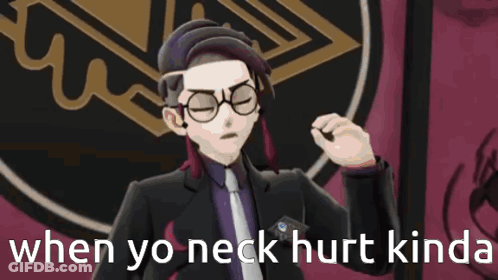 Man In Glasses And Suit Says When Your Neck Hurt GIF