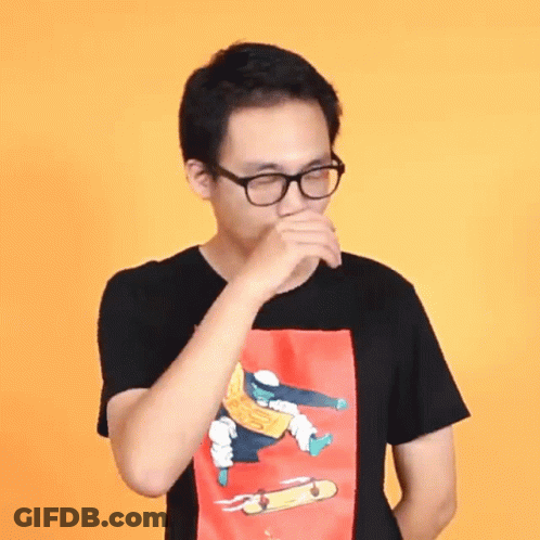 A Man Wearing Glasses And A T-Shirt With A Skateboard On It GIF
