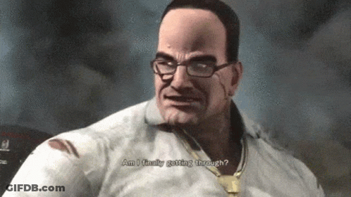 A Man Wearing Glasses And A Tie Is Asking Am I Finally Getting Through GIF