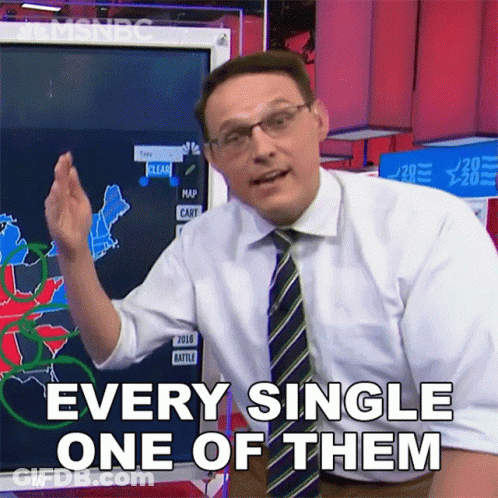 A Man Wearing Glasses And A Tie Says Every Single One Of Them GIF