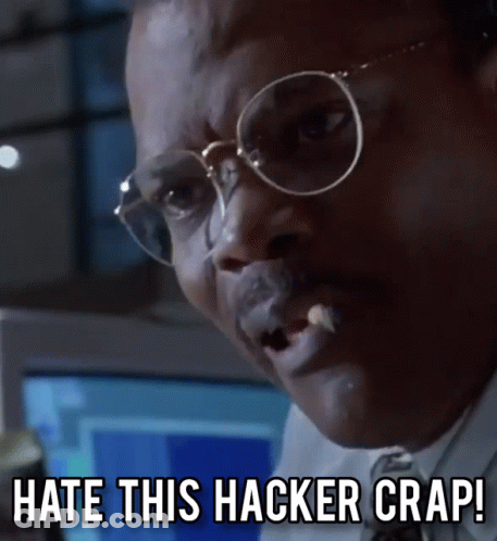 A Man Wearing Glasses And A Tie Says Hate This Hacker Crap GIF