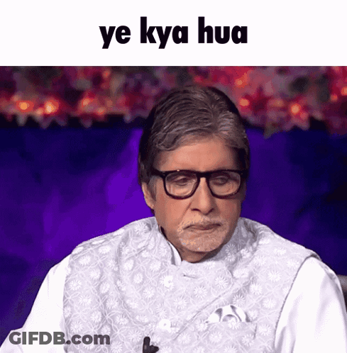A Man Wearing Glasses And A White Vest With The Words Ye Kya Hua Written Above Him GIF