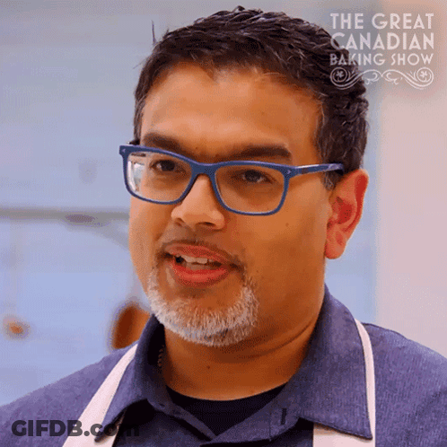 Man With Glasses And Apron On Baking Show GIF