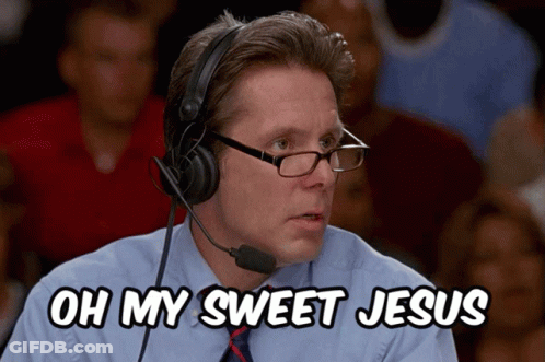 A Man Wearing Glasses And Headphones Says Oh My Sweet Jesus GIF