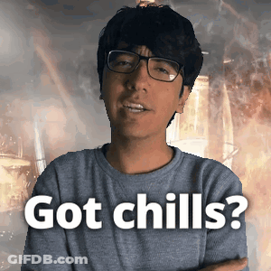 A Man Wearing Glasses Is Asking If He Has Chills GIF