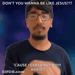 A Man Wearing Glasses Is Covering His Mouth With His Hand While Making A Funny Face . GIF