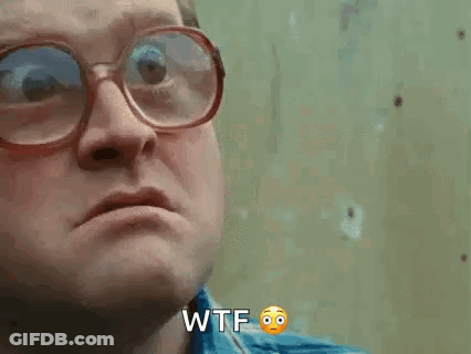 A Man Wearing Glasses Is Making A Funny Face And Says Wtf GIF