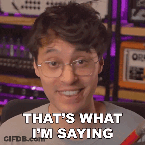 A Man Wearing Glasses Is Smiling And Saying That 'S What I 'M Saying GIF