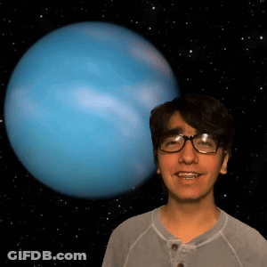 Man In Glasses In Front Of Blue Planet GIF