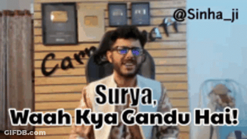 Man With Glasses Saying Surya Waah Kya Gandu Hai GIF