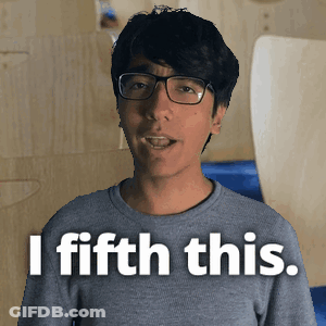 A Man Wearing Glasses Says " I Fifth This " GIF