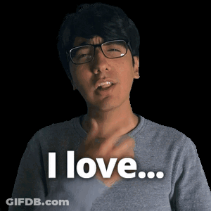 A Man Wearing Glasses Says I Love GIF