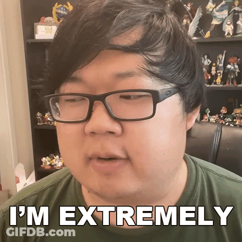 A Man Wearing Glasses Says " I 'M Extremely " GIF