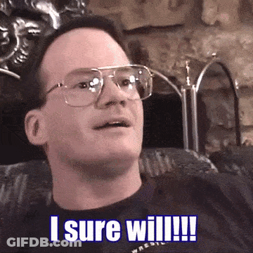 A Man Wearing Glasses Says " I Sure Will " GIF