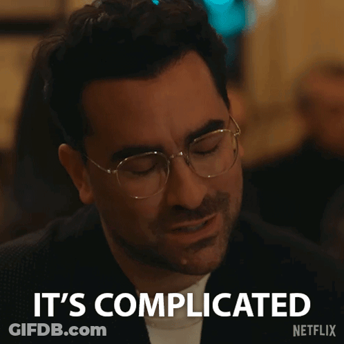 A Man Wearing Glasses Says It 'S Complicated On Netflix GIF
