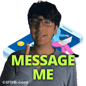A Man Wearing Glasses Says Message Me In Green GIF