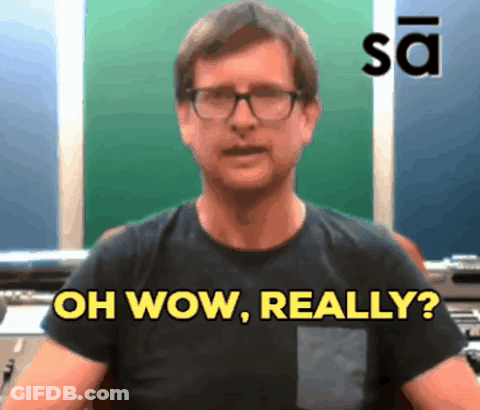 A Man Wearing Glasses Says " Oh Wow Really " GIF
