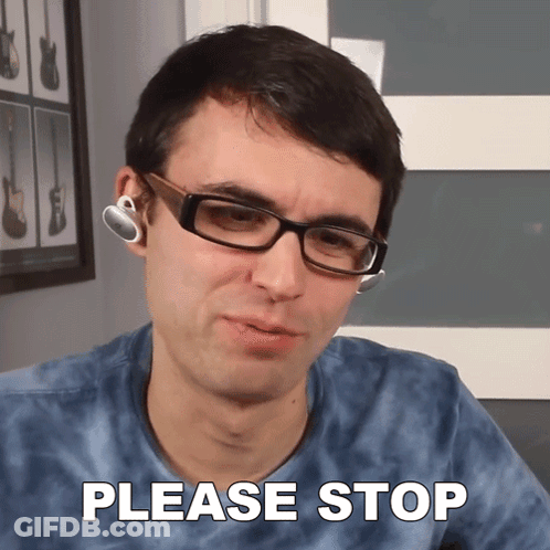A Man Wearing Glasses Says Please Stop GIF