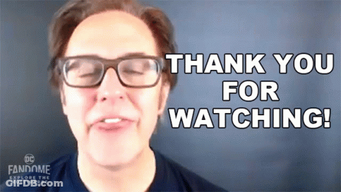 A Man Wearing Glasses Says " Thank You For Watching ! " GIF