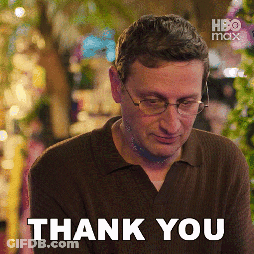 A Man Wearing Glasses Says Thank You In A Hbo Max Ad GIF