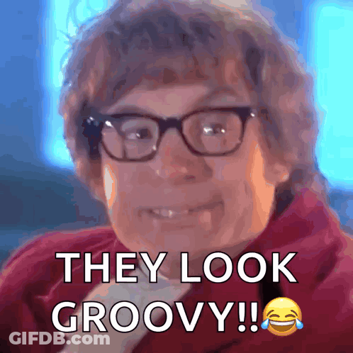 A Man Wearing Glasses Says They Look Groovy ! GIF