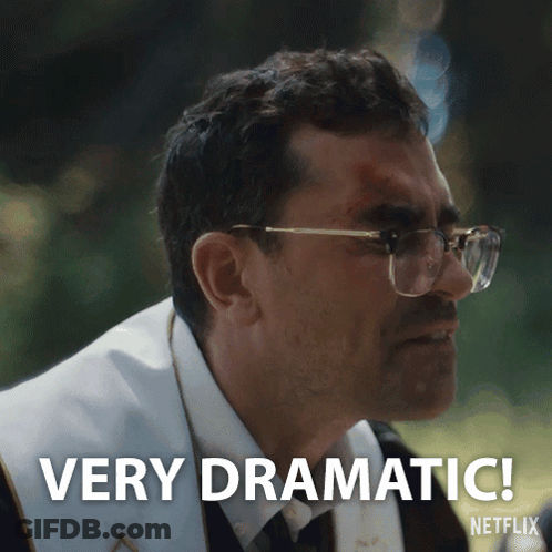 A Man Wearing Glasses Says Very Dramatic On A Netflix Advertisement GIF