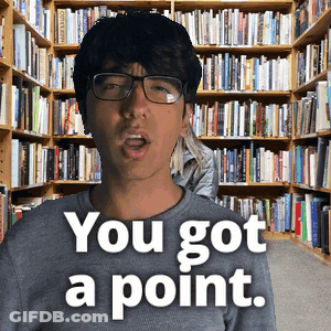 A Man Wearing Glasses Says You Got A Point GIF