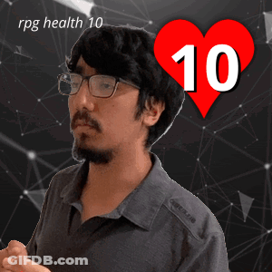 A Man Wearing Glasses Stands In Front Of A Heart With The Number 10 On It GIF