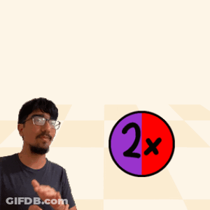A Man Wearing Glasses Stands In Front Of A Sign That Says Multiplier + Speedy Tiplyspeedy GIF