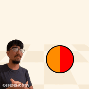 A Man Wearing Glasses Stands In Front Of A Sign That Says Splodey + Speedy GIF