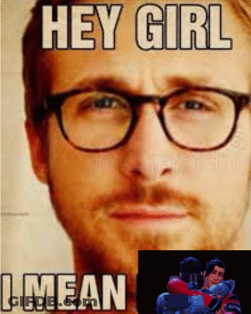 A Man Wearing Glasses With The Words Hey Girl I Mean On His Face GIF