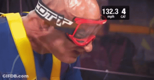 A Man Wearing Goggles And A Headband That Says ' Scott ' On It GIF