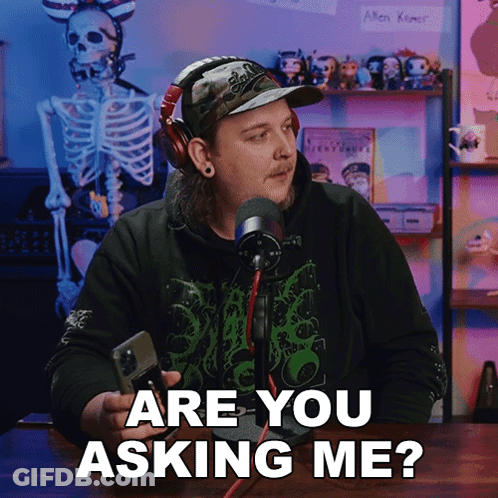 Man With Headphones And Hat Saying Are You Asking Me GIF