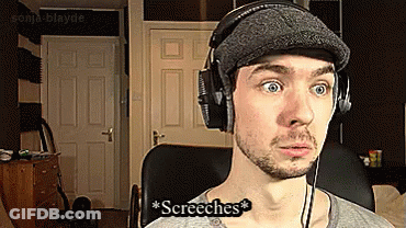A Man Wearing Headphones And A Hat Says ' Screeches ' GIF