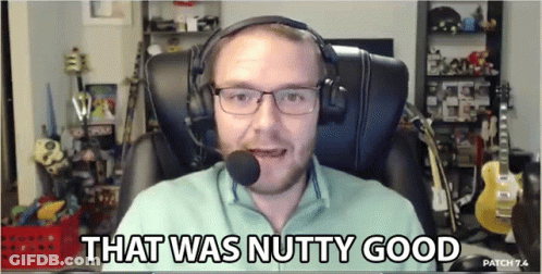 A Man Wearing Headphones And A Microphone Is Saying That Was Nutty Good GIF