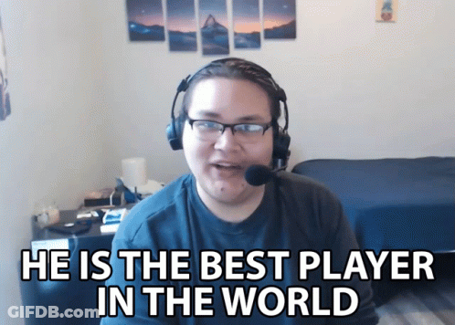 A Man Wearing Headphones And A Microphone Says He Is The Best Player In The World GIF