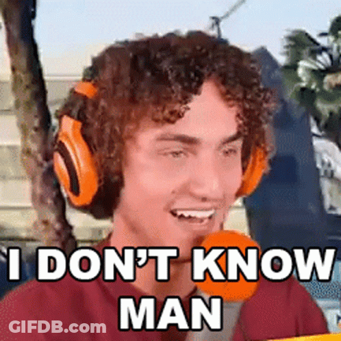 A Man Wearing Headphones And A Microphone Says I Do N't Know Man . GIF