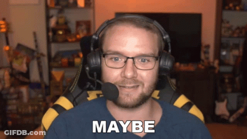 A Man Wearing Headphones And A Microphone Says " Maybe " GIF